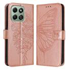 For Honor X6b Embossed Butterfly Leather Phone Case(Rose Gold) - 3