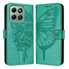 For Honor X6b Embossed Butterfly Leather Phone Case(Green) - 3