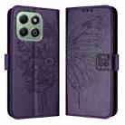 For Honor X6b Embossed Butterfly Leather Phone Case(Dark Purple) - 3