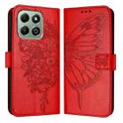 For Honor X6b Embossed Butterfly Leather Phone Case(Red) - 3