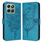 For Honor X6b Embossed Butterfly Leather Phone Case(Blue) - 3