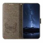 For Honor X9C 5G Global Embossed Butterfly Leather Phone Case(Grey) - 3