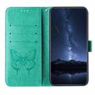 For Honor X9C 5G Global Embossed Butterfly Leather Phone Case(Green) - 3