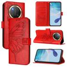 For Honor X9C 5G Global Embossed Butterfly Leather Phone Case(Red) - 1