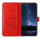 For Honor X9C 5G Global Embossed Butterfly Leather Phone Case(Red) - 3