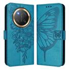 For Honor X9C 5G Global Embossed Butterfly Leather Phone Case(Blue) - 2