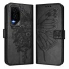 For Honor GT Embossed Butterfly Leather Phone Case(Black) - 2