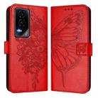 For Honor GT Embossed Butterfly Leather Phone Case(Red) - 2