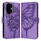 For Honor 300 Embossed Butterfly Leather Phone Case(Purple) - 2