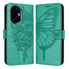 For Honor 300 Embossed Butterfly Leather Phone Case(Green) - 2