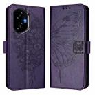 For Honor 300 Embossed Butterfly Leather Phone Case(Dark Purple) - 2