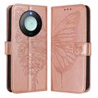For Honor X9C Smart Global Embossed Butterfly Leather Phone Case(Rose Gold) - 2