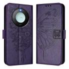 For Honor X9C Smart Global Embossed Butterfly Leather Phone Case(Dark Purple) - 2