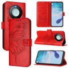 For Honor X9C Smart Global Embossed Butterfly Leather Phone Case(Red) - 1