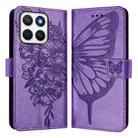 For Honor X8C 4G Global Embossed Butterfly Leather Phone Case(Purple) - 2