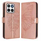 For Honor X8C 4G Global Embossed Butterfly Leather Phone Case(Rose Gold) - 2