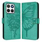 For Honor X8C 4G Global Embossed Butterfly Leather Phone Case(Green) - 2