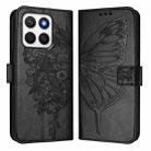 For Honor X8C 4G Global Embossed Butterfly Leather Phone Case(Black) - 2