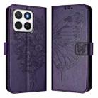 For Honor X8C 4G Global Embossed Butterfly Leather Phone Case(Dark Purple) - 2