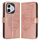 For Honor 400 Lite Global Embossed Butterfly Leather Phone Case(Rose Gold) - 2