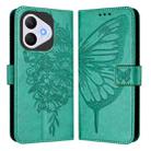 For Honor 400 Lite Global Embossed Butterfly Leather Phone Case(Green) - 2