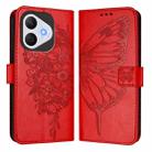 For Honor 400 Lite Global Embossed Butterfly Leather Phone Case(Red) - 2