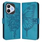 For Honor 400 Lite Global Embossed Butterfly Leather Phone Case(Blue) - 2
