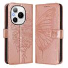 For Honor Power 5G Embossed Butterfly Leather Phone Case(Rose Gold) - 2