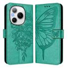 For Honor Power 5G Embossed Butterfly Leather Phone Case(Green) - 2