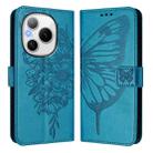 For Honor Power 5G Embossed Butterfly Leather Phone Case(Blue) - 2