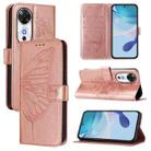 For Honor Play 60 5G Embossed Butterfly Leather Phone Case(Rose Gold) - 1