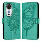 For Honor Play 60 5G Embossed Butterfly Leather Phone Case(Green) - 2