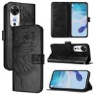 For Honor Play 60 5G Embossed Butterfly Leather Phone Case(Black) - 1