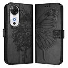 For Honor Play 60 5G Embossed Butterfly Leather Phone Case(Black) - 2