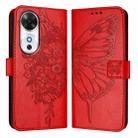 For Honor Play 60 5G Embossed Butterfly Leather Phone Case(Red) - 2