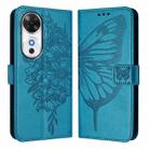 For Honor Play 60 5G Embossed Butterfly Leather Phone Case(Blue) - 2