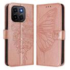 For Honor X6c 4G Embossed Butterfly Leather Phone Case(Rose Gold) - 2