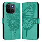 For Honor X6c 4G Embossed Butterfly Leather Phone Case(Green) - 2