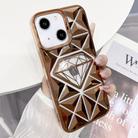 For iPhone 14 Diamond Electroplated Laser Carving Phone Case(Gold) - 1