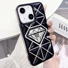 For iPhone 14 Diamond Electroplated Laser Carving Phone Case(Black) - 1