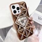 For iPhone 14 Pro Diamond Electroplated Laser Carving Phone Case(Gold) - 1