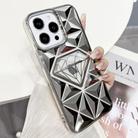 For iPhone 14 Pro Diamond Electroplated Laser Carving Phone Case(Silver) - 1