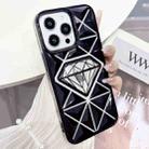 For iPhone 14 Pro Diamond Electroplated Laser Carving Phone Case(Black) - 1