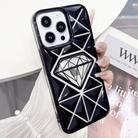 For iPhone 13 Pro Max Diamond Electroplated Laser Carving Phone Case(Black) - 1