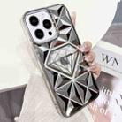 For iPhone 13 Pro Diamond Electroplated Laser Carving Phone Case(Silver) - 1