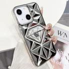 For iPhone 13 Diamond Electroplated Laser Carving Phone Case(Silver) - 1