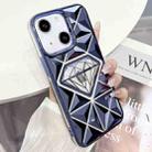 For iPhone 13 Diamond Electroplated Laser Carving Phone Case(Blue) - 1