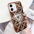 For iPhone 12 Diamond Electroplated Laser Carving Phone Case(Gold) - 1