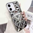 For iPhone 12 Diamond Electroplated Laser Carving Phone Case(Silver) - 1
