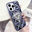 For iPhone 12 Pro Diamond Electroplated Laser Carving Phone Case(Blue) - 1